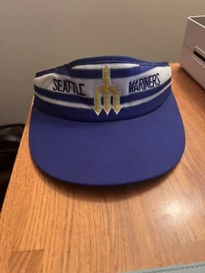 Seattle Mariners Visor Hat vtg Baseball MLB Adjustable 1980's Embroidered - Picture 1 of 5