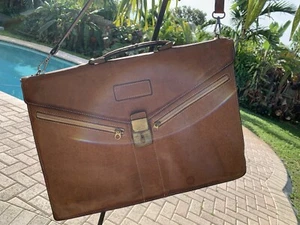 1970s Vintage Leather Briefcase Messenger Bag For Men, Document, Laptop Bag - Picture 1 of 21