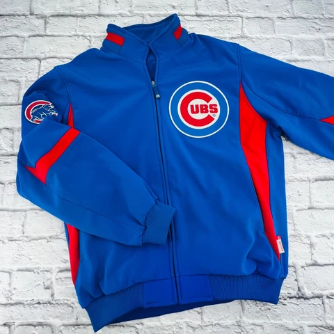Majestic Authentic Collection Jacket XL Blue Chicago Cubs Therma Base Zip Up Cover