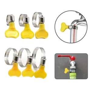 5* Adjustable Yellow Plastic Handle Hand Wriggle Hose Clamps Pipe Clip Cover Kit - Picture 1 of 21