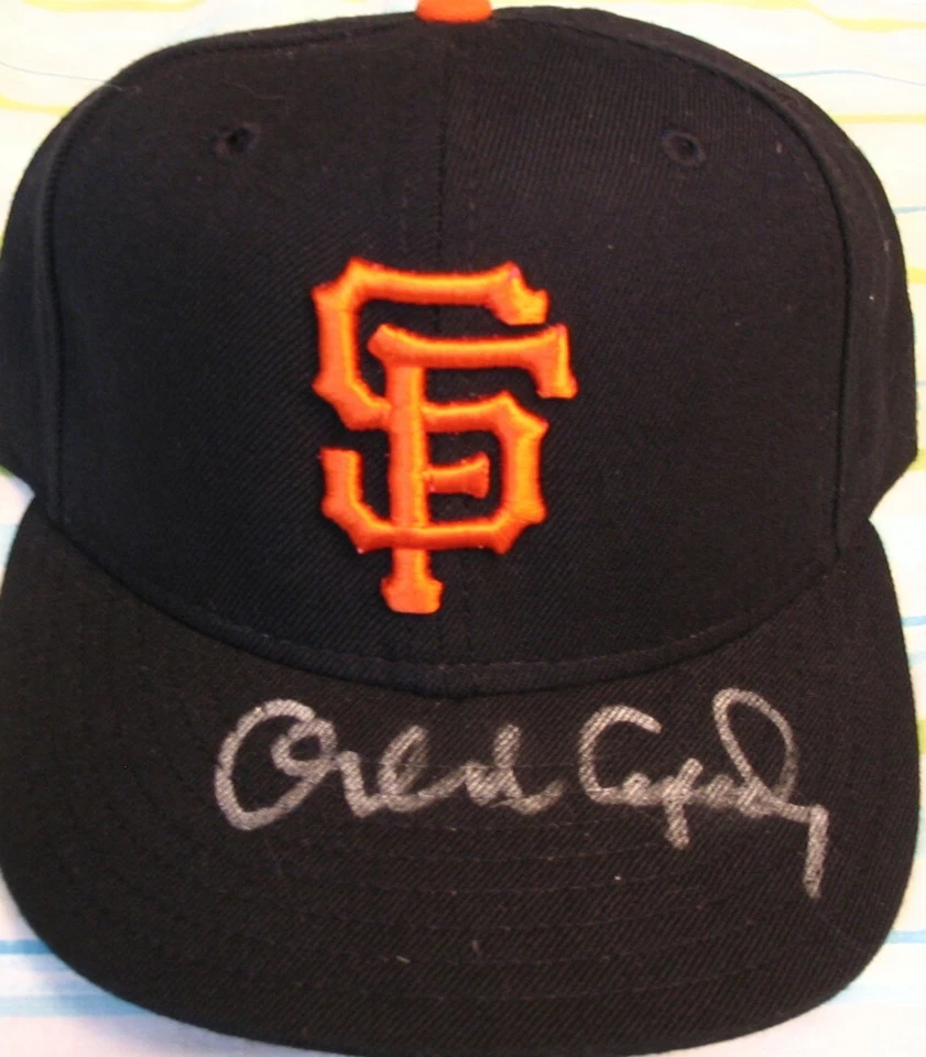 Orlando Cepeda Autografiado Firmado Auto Gigantes Auténtico Juego Modelo Gorra Sombrero FLEER Foto 1 de 1