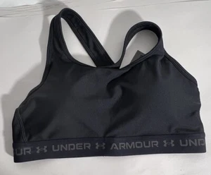 NWT Under Armour Gray Mid Crossback Support compression Sports Bra Size 1X - Picture 1 of 4