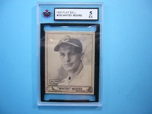 1940 PLAY BALL GUM INC. MLB BASEBALL CARD #150 WHITEY MOORE KSA 5 EX SHARP!! GL - Picture 1 of 2