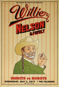 Willie Nelson Insects vs. Robots Fillmore SF 5/3/2017 Poster Reuben Rude F1486 - Picture 1 of 1