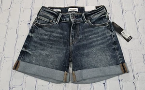 True Religion WOMENS 25 Jayde Mid Rise Denim Jean Shorts Medium Blue - Picture 1 of 11