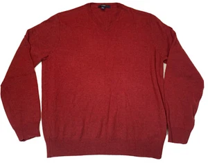 J CREW Sweater Sz L Red 100% Merino Wool V Neck - Picture 1 of 4