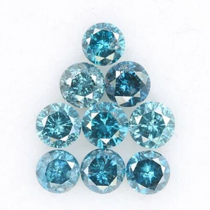 1.03 CT 2.80 TO 3.10 MM Blue Round Shape Diamond For Engagement Ring - Picture 1 of 11