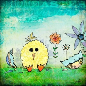 Impresión artística de Easter Chick II Sally Barlow 12x12 - Imagen 1 de 1