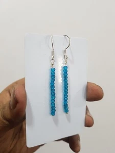 Pendientes colgantes de apatita de neón con piedras preciosas de plata de ley 925 joyería regalo k99 - Imagen 1 de 14