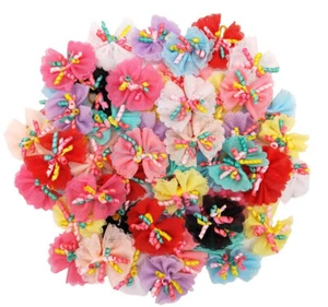 SALE - Mixed Small Dog Pet Puppy Cat Hair Accessory Bows Rubber Band Grooming - Picture 1 of 6