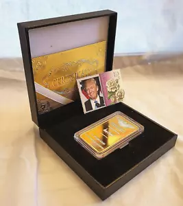 Fort Knox Silver Gold Bar Donald Trump Signed 2024 israel Stamp Pray for Peace - Foto 1 di 23