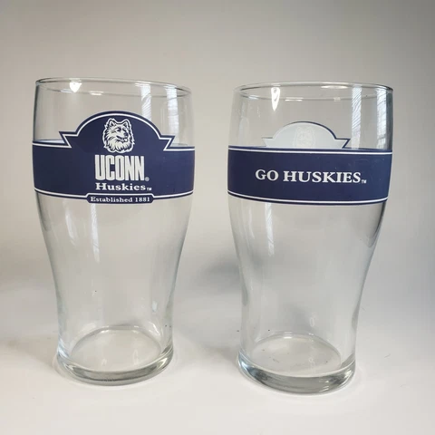 UCONN Huskies Pint Glass, Tulip Pint, Beer Glass, Set of 2 Cover