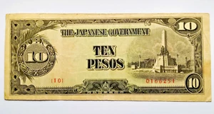 10 Pesos The Japanese Government Philippines Occupation WWII Note 1942 - Picture 1 of 2