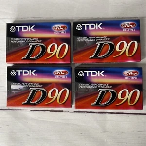 4 TDK D90 High Output Audio Cassette Tapes IEC I Type 1 Dynamic Performance NEW - Picture 1 of 5