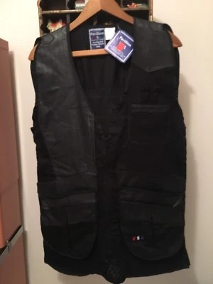 NWT Men's Black w/ Leather Trim Fisherman Fishing Vest Sz M (Naples FL) - Image 1 of 4