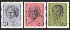 Germany 1970 Beethoven/Hegel/Composers/Poets/Arts/Music/People 3v set (n36462) - Picture 1 of 1