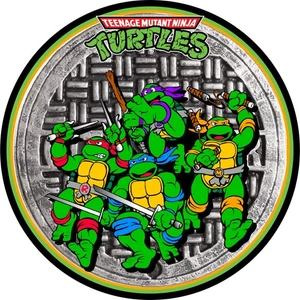 Taburete de bar arcade TMNT “solo calcomanía” laminado de policarbonato resistente a arañazos - Imagen 1 de 2