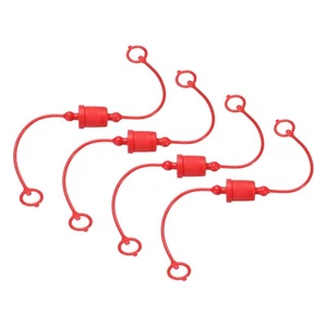 4 Set 3/8 ISO-A Hydraulic Hose Male Dust Cap & Female Plug Cover, Red - Picture 1 of 7