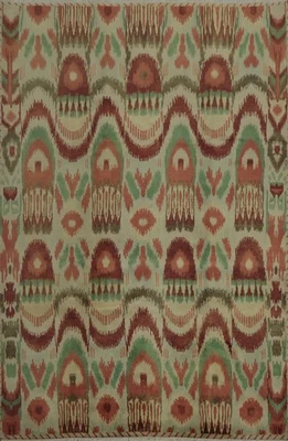 Alfombra oriental con motivos audaces 8x10 para hogares modernos alfombra tamaño habitación hecha a mano Foto 1 de 4