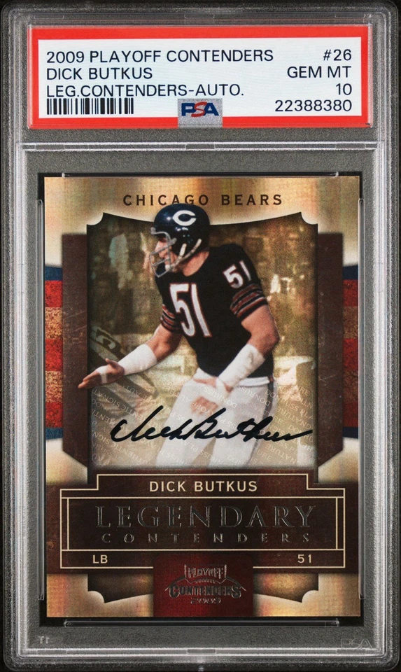 2009 Contenders DICK BUTKUS Legendary Contenders Auto Autograph PSA 10 Bears - Image 1 of 2