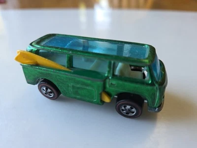 Nice 1969 Beach Bomb Hot Wheels Redline VW Volkswagen Green W/ Surf Boards 1:64 - Image 1 of 4