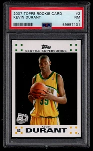 KEVIN DURANT 2007 TOPPS ROOKIE CARD #2 PSA 7 NM 2007-2008 NBA BASKETBALL RC KD , - Picture 1 of 2