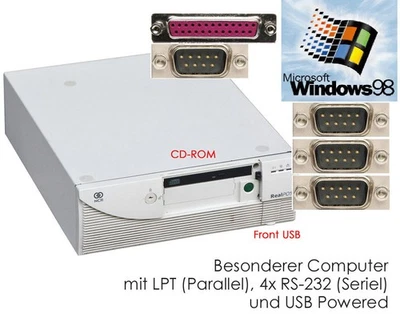 Computer Windows 98 4x RS-232 Lpt Parallel CD - ROM Old School Games Direct-X - Image 1 of 4