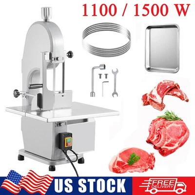 Электрическая костопила 1100/1500 Вт машина для резки замороженного мяса ленточной пилы с 5 лезвиями пилы - Изображение 1 из 4