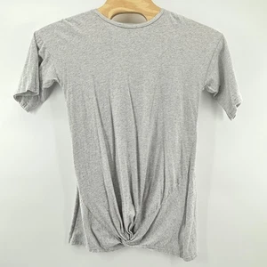 Fifth Label Shirt Women Small Gray Twist Front Hem Short Sleeve Casual Tunic Tee - Picture 1 of 8