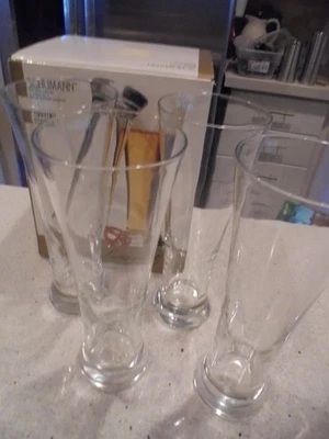 4 Luigi Bormioli Schumann Italian-made pilsner glasses mint in box low shipping! - Image 1 of 3