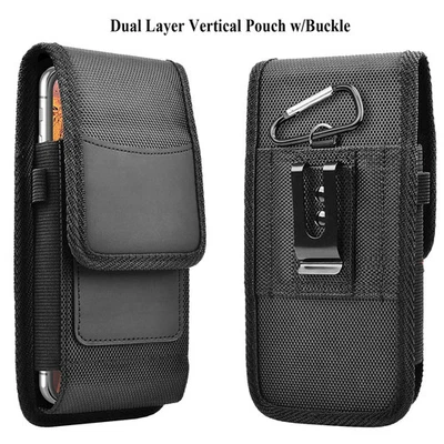 Vertical Cell Phone Holster Pouch for iPhone Samsung Wallet Case With Belt Clip - Image 1 of 4