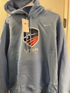 Nuevo Nike Hombres Azul Equipo EE. UU. ESGRIMA Sudadera con Capucha SUDADERA JERSEY TALLA PEQUEÑA Bonita - Imagen 1 de 3