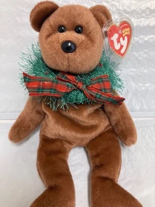Ty Beanie Baby🎄Hollydays The Bear 8.5" PLUSH NEW MWMT's - Picture 1 of 1