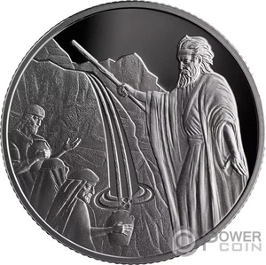 Moses and the Rock 1 Oz Silbermünze 2 Nis Israel 2022 - Bild 1 von 3