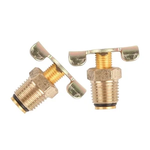 2x 1/4NPT Brass Drain Valve Petcock Compressor Radiator Oil Water Coolant - Picture 1 of 4