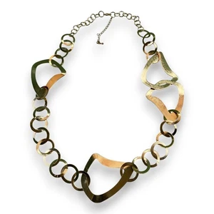 Statement Kette Goldfarben Große Glieder Modeschmuck Vintage Retro Halskette - Bild 1 von 3