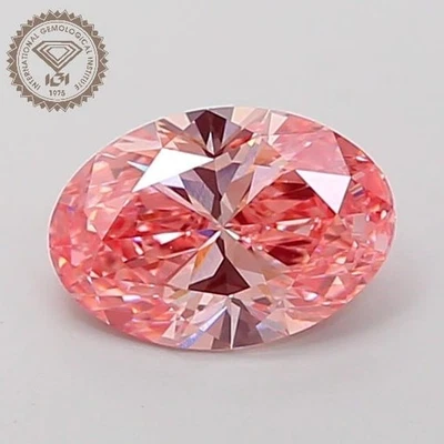 personalized gift 1.41 Ct Fancy Vivid Pink Color VVS1 Oval Cut lab IGI Certified - Image 1 of 4