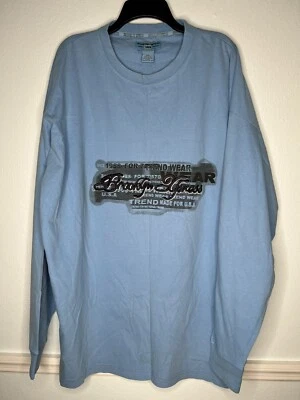 Brooklyn Express Mens XXL 2XL Blue T Shirt Embroidered Logo Vintage Y2K Hip Hop - Image 1 of 4