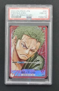 ONE PIECE Card Game - Roronoa Zoro (Alt Art) OP01-001 L ROMANCE DAWN PSA 10 - Picture 1 of 2