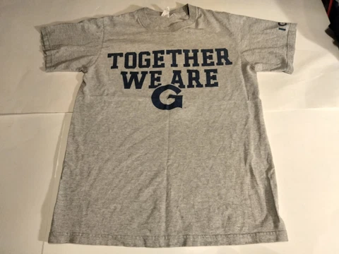 Georgetown Hoyas Together We Are G Gray Out Small Short Sleeve Tee Shirt Cover