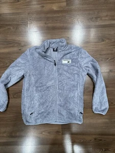 New Balance WOMENS FLEECE Lavender Sweater Size Large Sherpa Full Zip Warm EUC - Picture 1 of 12
