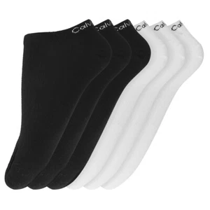 6PK Calvin Klein Women's One Size No Show Socks Black/White Assorted - Picture 1 of 2
