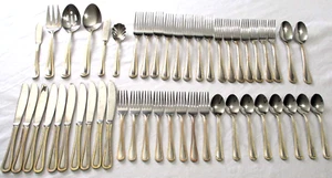 49 Piece Set PEARL GOLD Beaded Stainless Serves 8+ Hostess Set+ by International - Picture 1 of 24