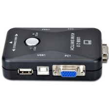 1PC Sharing Pop KVM USB Keyboard 2 Port Switch Box VGA PC Monitor Computer Mouse