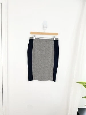 Falda lápiz recta French Connection 8 gris negra mezcla de lana para mujer 8’s Foto 1 de 4