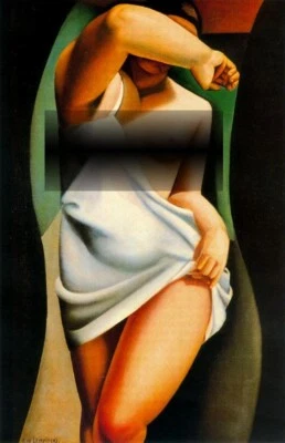 Pinturas al óleo pintadas a mano arte sobre lienzo "Tamara de Lempicka" 36x24 pulgadas #El Modelo Foto 1 de 4