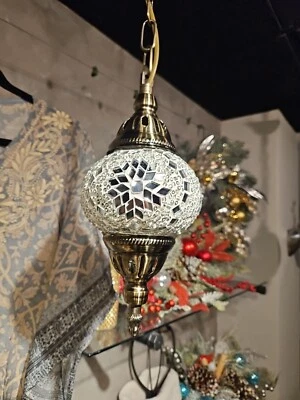 mosaic hanging chandelier handmade in turkey - Image 1 of 4