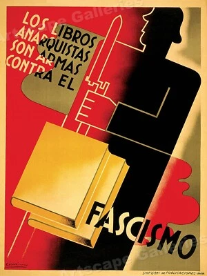 "Books are Weapons!" Vintage Style 1930s Spanish Civil War Poster - 18x24