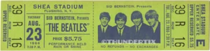 1 BEATLES UNUSED FULL CONCERT TICKET 1966 Shea Stadium NY laminated grn reprint - Picture 1 of 1