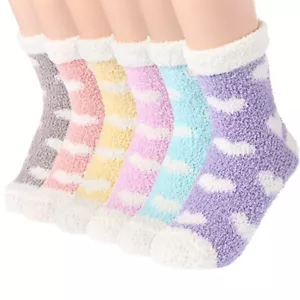 5 Pairs Winter Ladies Heart Warm Bed Cosy Lounge Soft Floor Fluffy Socks Decor - Picture 1 of 9